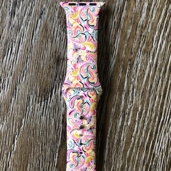 Silicone Lace or Paisley Smart Apple Watchband - Picture 2 of 3